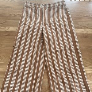 Madewell striped cropped wide leg pants